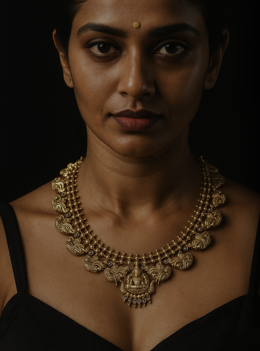 Kerala woman with Lakshmi Haar