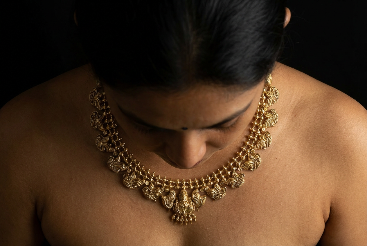 Close-up of Lakshmi Haar necklace